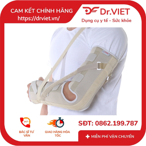 Nẹp cánh tay GIAHU-008 có chức năng cố định gãy, trật khớp vùng khuỷu tay sau chấn thương hoặc sau phẫu thuật