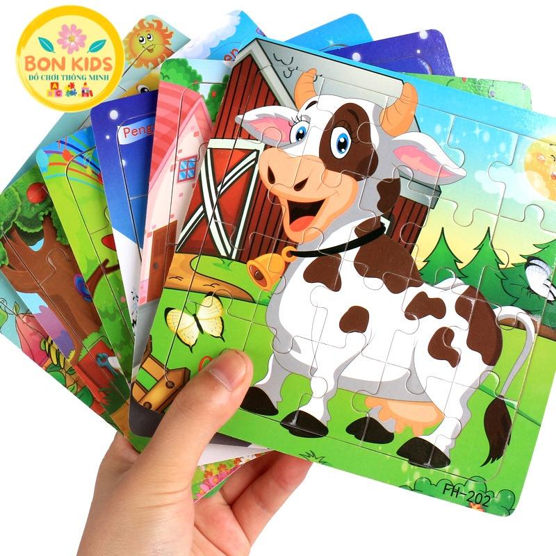 COMBO 10 tranh xếp hình 20 miếng puzzle cho bé - Đồ chơi giáo dục thông minh trẻ em