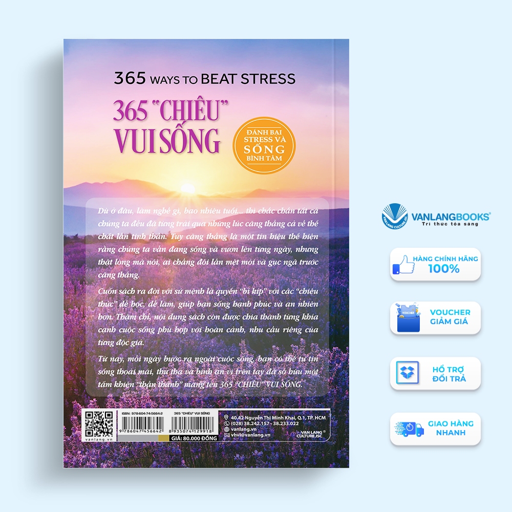 Sách - 365 "Chiêu" Vui Sống - Đánh Bại Stress Và Sống Bình Tâm