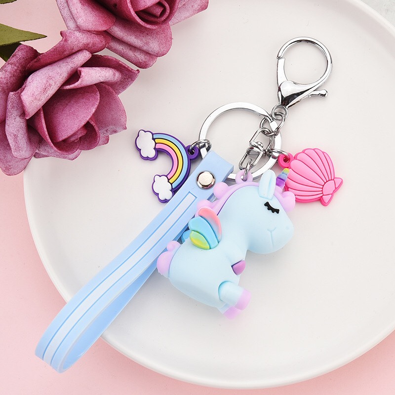 BỘ 02 MÓC KHÓA/ PHỤ KIỆN TRANG TRÍ BALO TÚI XÁCH KỲ LÂN/ THIÊN MÃ UNICORN - HÀNG CAO CẤP  - GIAO NGẪU NHIÊN