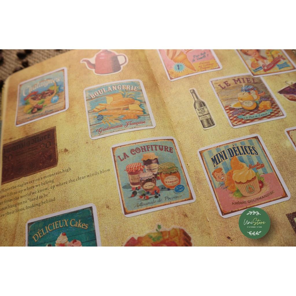 Set 3 tờ sticker phong cách cổ điển - sticker retro - uni002