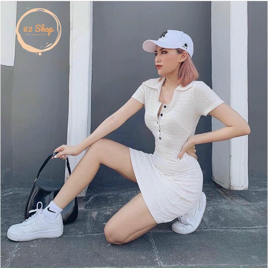 Váy Polo Body Nhăn - chiếc váy chất xốp nhăn thật xinh - chất vải có co dãn