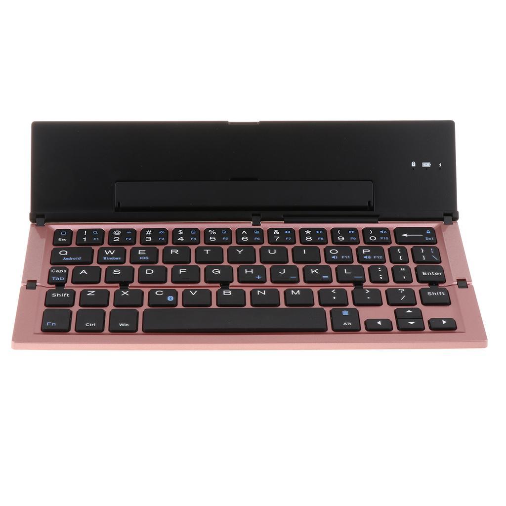 Foldable Bluetooth Keyboard Triple Wireless For PC Folding Black