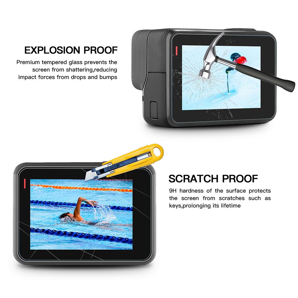 Go Pro Accessories Tempered Film For Gopro Hero 7 6 5 Tempered Glass Screen Protector For Go Pro Hero 5 6 7 Black Silver White