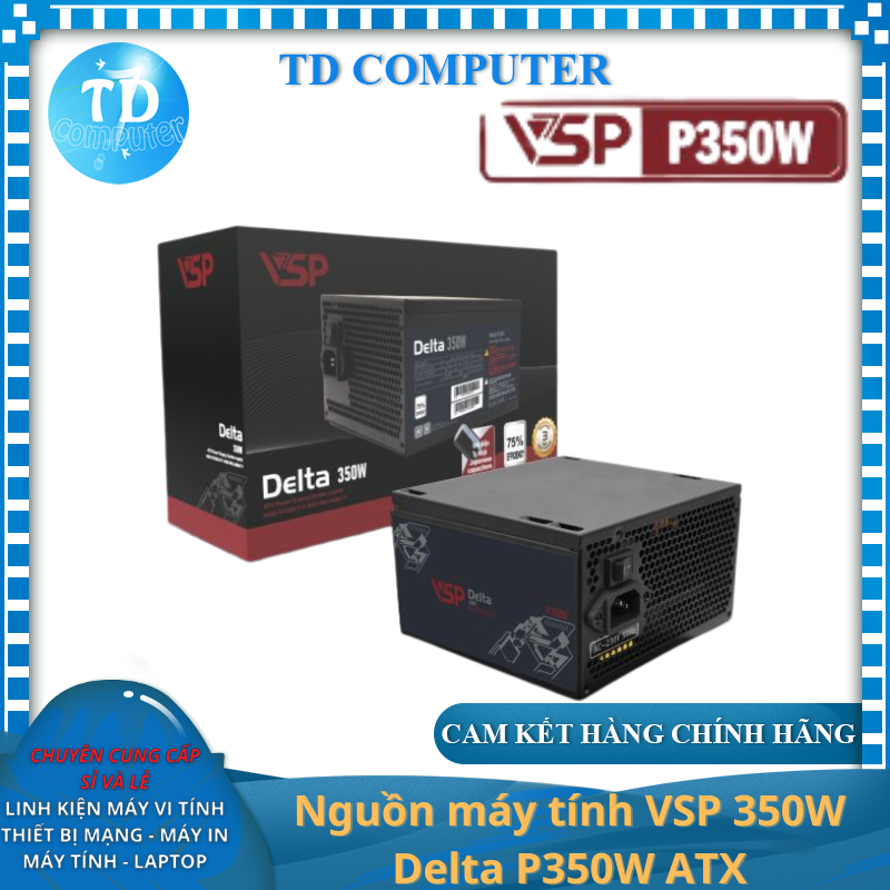 Nguồn máy tính VSP 350W Delta P350W ATX có 8pin (6+2) VGA - Hàng chính hãng VSP phân phối