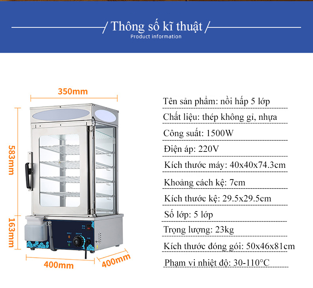 Tủ Hấp Bánh Bao ABG 5 Tầng Sử Dụng Để Hấp Bánh Bao Mang Lại Là Những Chiếc Bánh Bao Ngon Khó Cưỡng Được Nhiều Tiệm Bánh, Nhà Hàng, Khách Sạn Sử Dụng