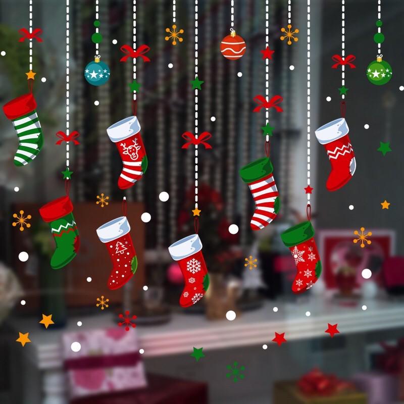 Decal trang trí Noel - Rèm vớ hiện đại mẫu mới