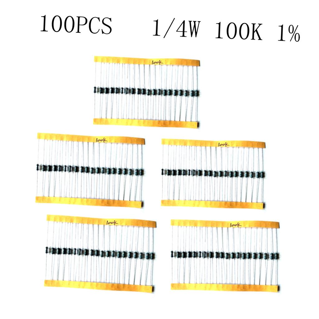 100 Pieces 1/4W Metal Film Resistor Precision Resistor Precision 1%
