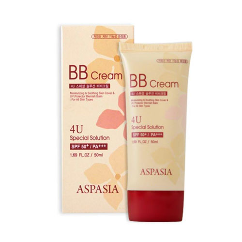 KEM NỀN CHỐNG NẮNG ASPASIA 4U SPECIAL B.B SOLUTION CREAM SPF50 PA+++ TẶNG 1 MẶT NẠ JANT BLANC