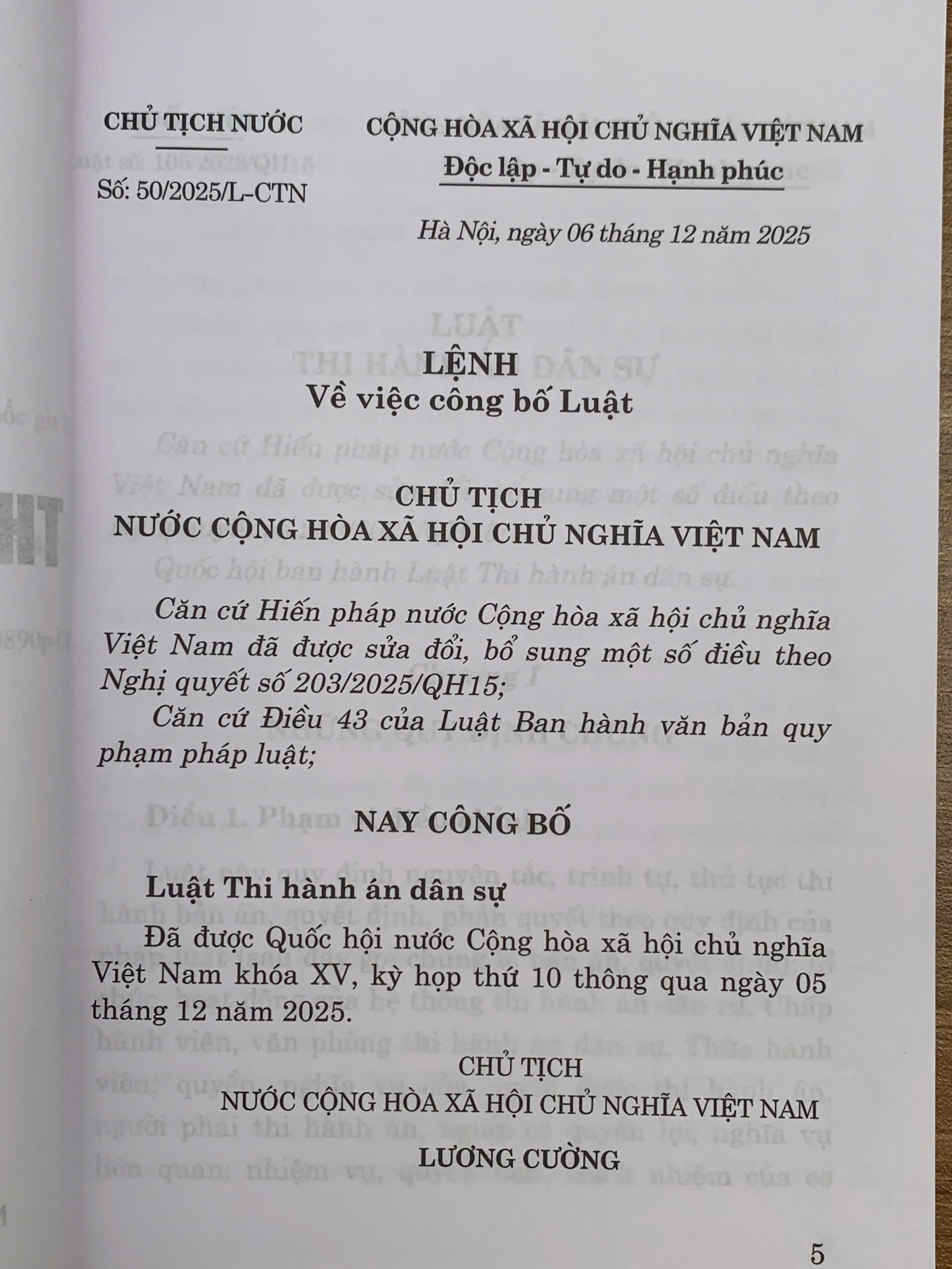 Luật Thi hành án dân sự năm 2025