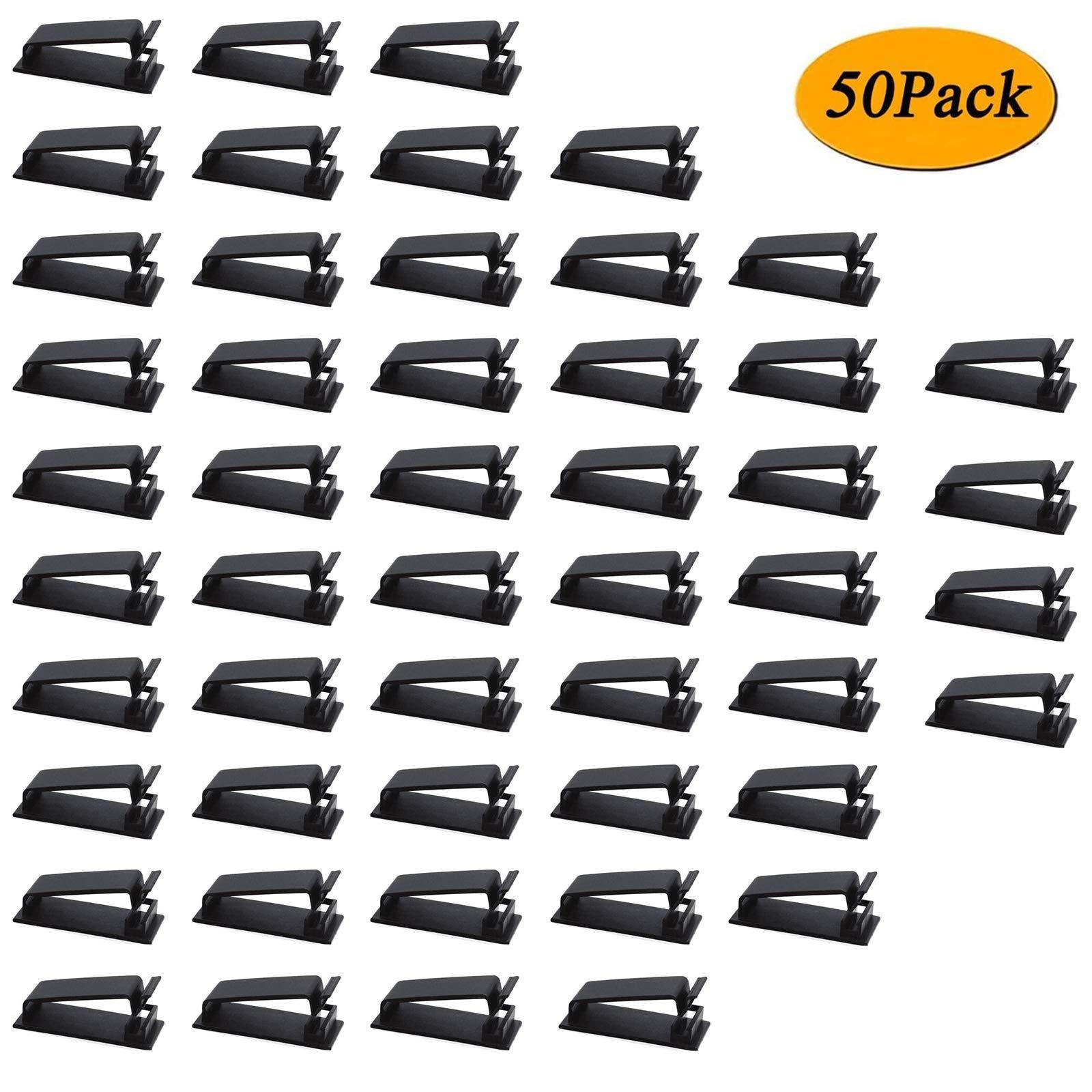 Cáp quản lý, các clip cáp dính 50pcs cho bộ organ dây điện cho cáp Ethernet và hệ thống quản lý cáp cho TV, PC, máy tính xách tay, máy tính để bàn