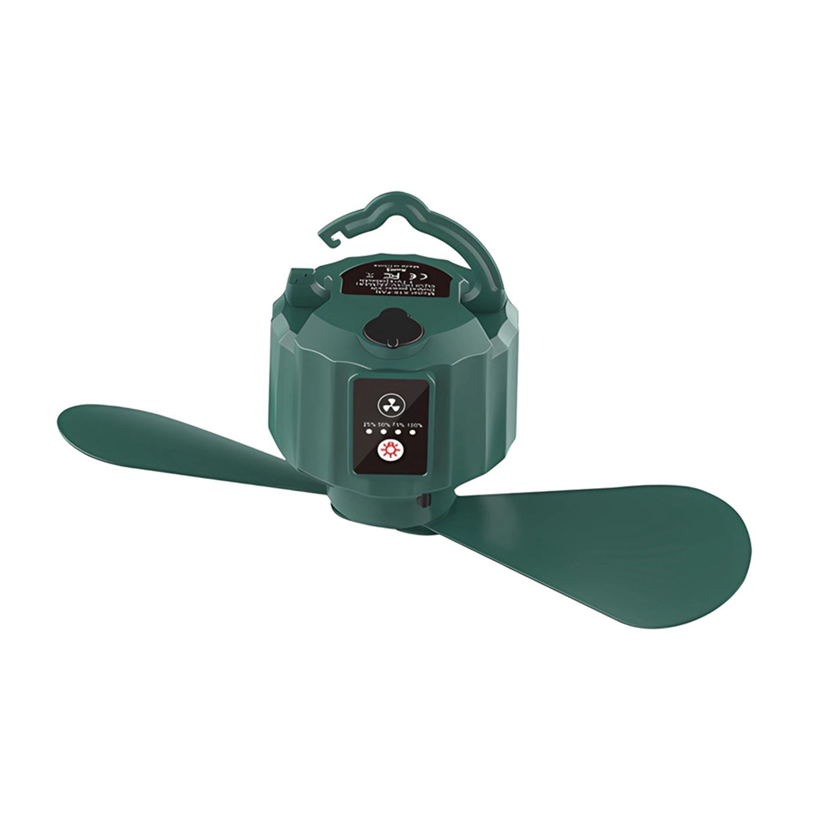 Camping Fan with Hanging Hook Remote Control with LED Lantern Tent Fan Light