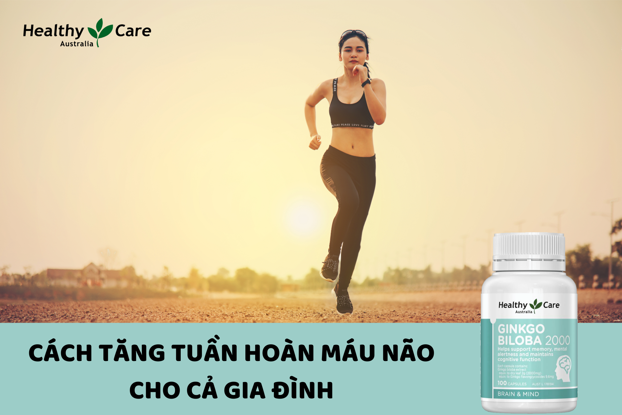 Bổ não Úc Healthy Care Ginkgo Biloba 2000 Hỗ trợ các vấn đề tuần hoàn não, Cải Thiện Trí Nhớ, lưu thông máu, Tăng khả năng nhận thức - OZ Slim Store