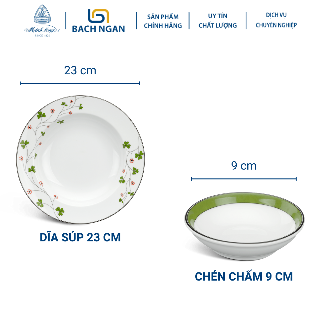 Bộ chén dĩa sứ Minh Long 36 sản phẩm JASMINE Hoa May Mắn dùng cho gia đình, sứ đẹp cao cấp dùng đãi khách, tặng quà tết, quà tân gia