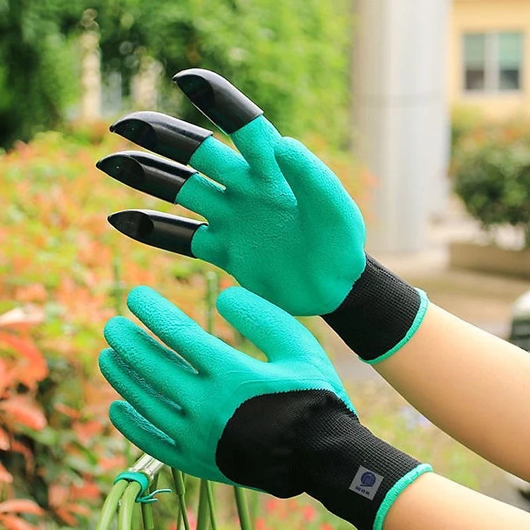 Bao tay làm vườn - Găng tay chuyên dụng làm vườn có móng vuốt, chống thấm nước , Cao su Latex co giãn đàn hồi tốt siêu bền