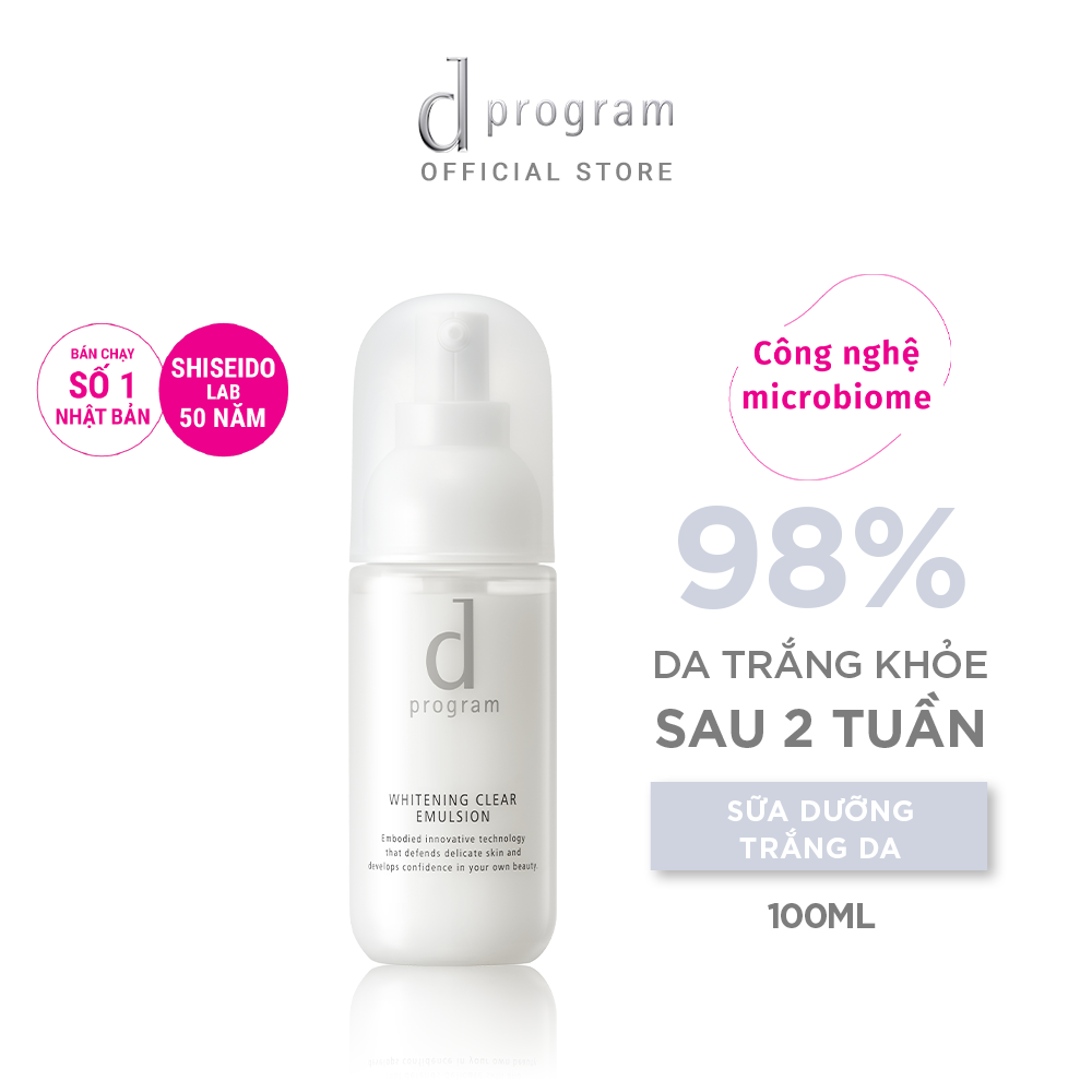 Sữa Dưỡng Sáng Cho Da Nhạy Cảm d program Whitening Clear Emulsion 100ml