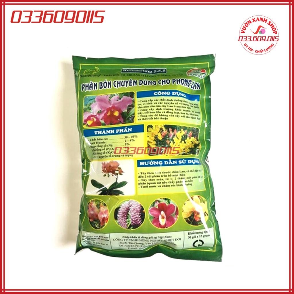 Bịch 30 gói x 15gr Phân đặt phong lan tan chậm dạng túi lưới , cung cấp dinh dưỡng cho hoa lan