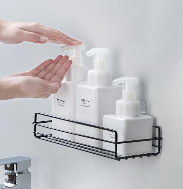 Kệ sắt chữ nhật để đồ nhà tắm, phòng bếp dán tường siêu chắc. Kệ đa năng-GD246-KNTN-SatD
