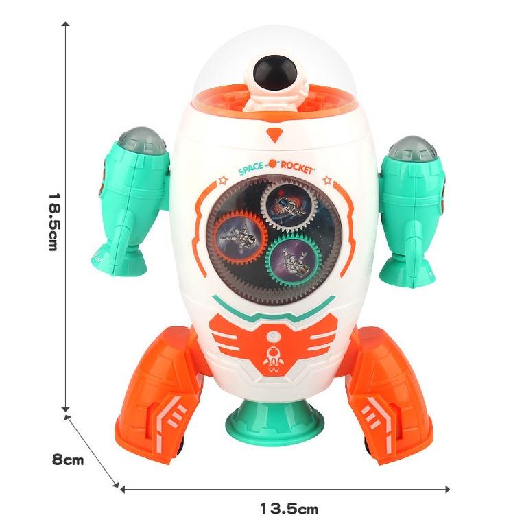 Đồ chơi Robot chạy pin tàu vụ trụ nhún nhảy có phi hành gia, giải trí cho bé