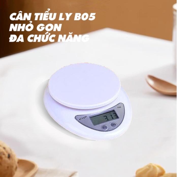 Cân làm bánh tiểu ly điện tử nhà bếp1g - 5kg - Độ chính xác cao - Tặng kèm 2 viên pin AAA