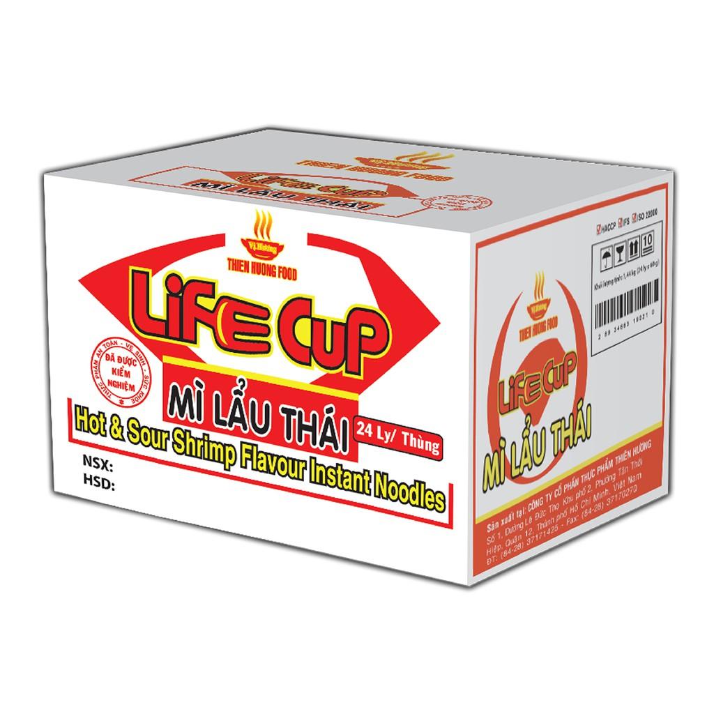 Thùng 24 Ly Mì Lẩu Thái Life Cup 60g/ly