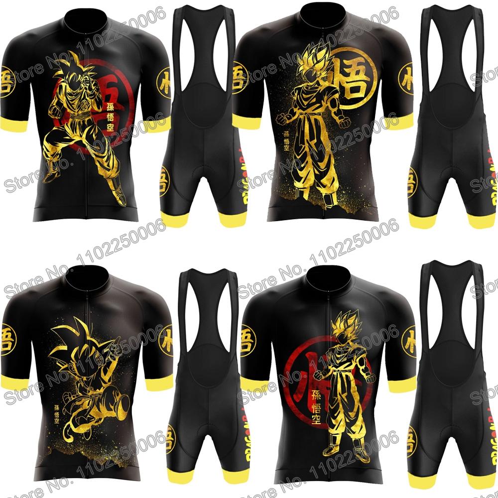 Golden Goku Cycling Jersey Set Summer Cycling Quần áo nam Đàn đường xe đạp phù hợp với tay áo ngắn xe đạp Bib Shorts MTB Maillot Color: 8 Size: XXS