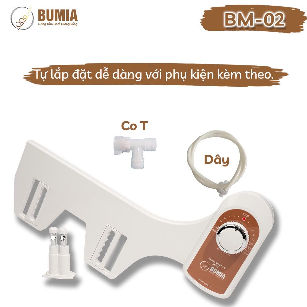 Vòi xịt vệ sinh thông minh gắn bồn cầu Bumia bidet bm02, bảo hành 36 tháng, lắp đặt vào các loại bồn cầu có sẵn tại nhà