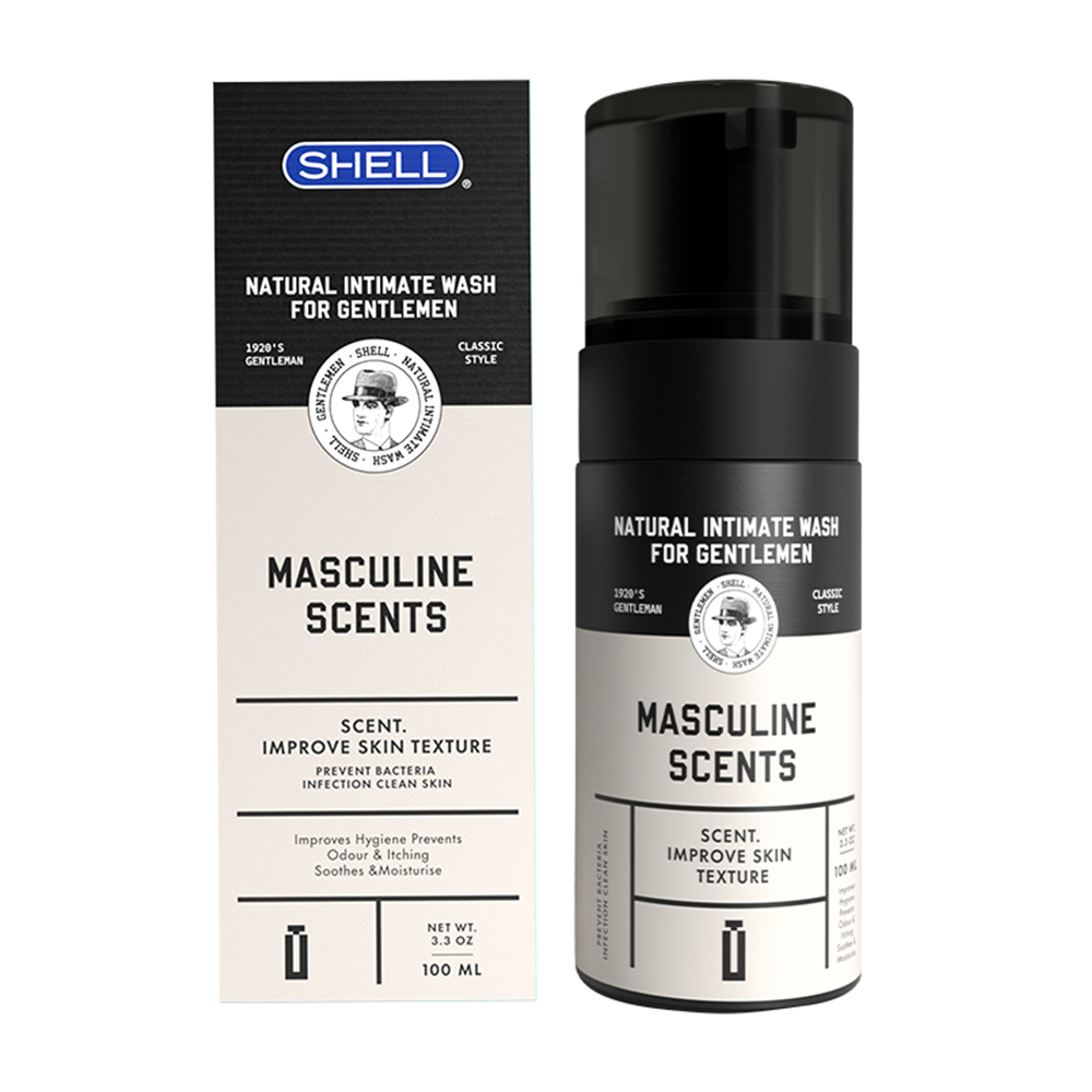 Dung dịch vệ sinh nam dạng bọt, hương thơm nam tính Shell Masculine Scents - Chai 100ml | GUNSHOP VIỆT NAM