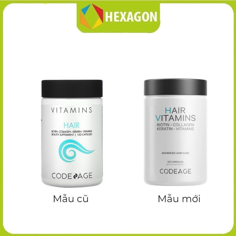 Viên uống cho tóc CodeAge HAIR VITAMINS - cải thiện nang tóc, kích thích mọc tóc, và cân bằng hệ vi sinh trên da đầu