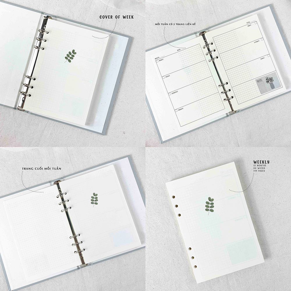 - Refill chuyên dụng - A5 - 6 lỗ - Giấy kem 100gsm, 130gsm