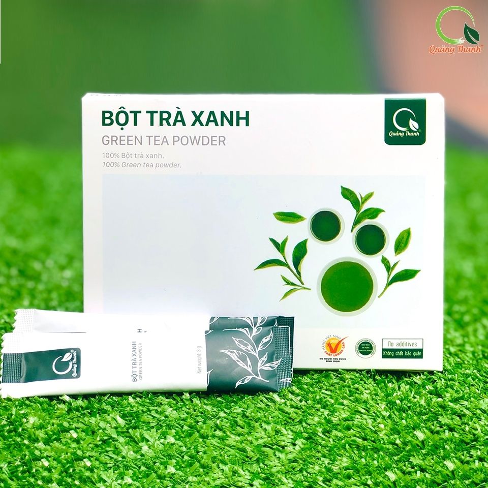 Bột Trà Xanh Quảng Thanh 100% Nguyên Chất Sấy Lạnh - Chống lão hóa, Tốt tim mạch, não bộ - Hộp tiện lợi