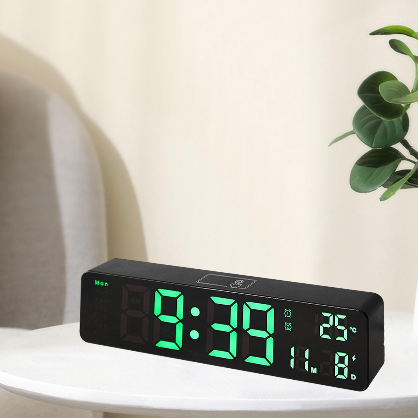 LED Digital Clock USB/Battery Temperature Large Mirror Display