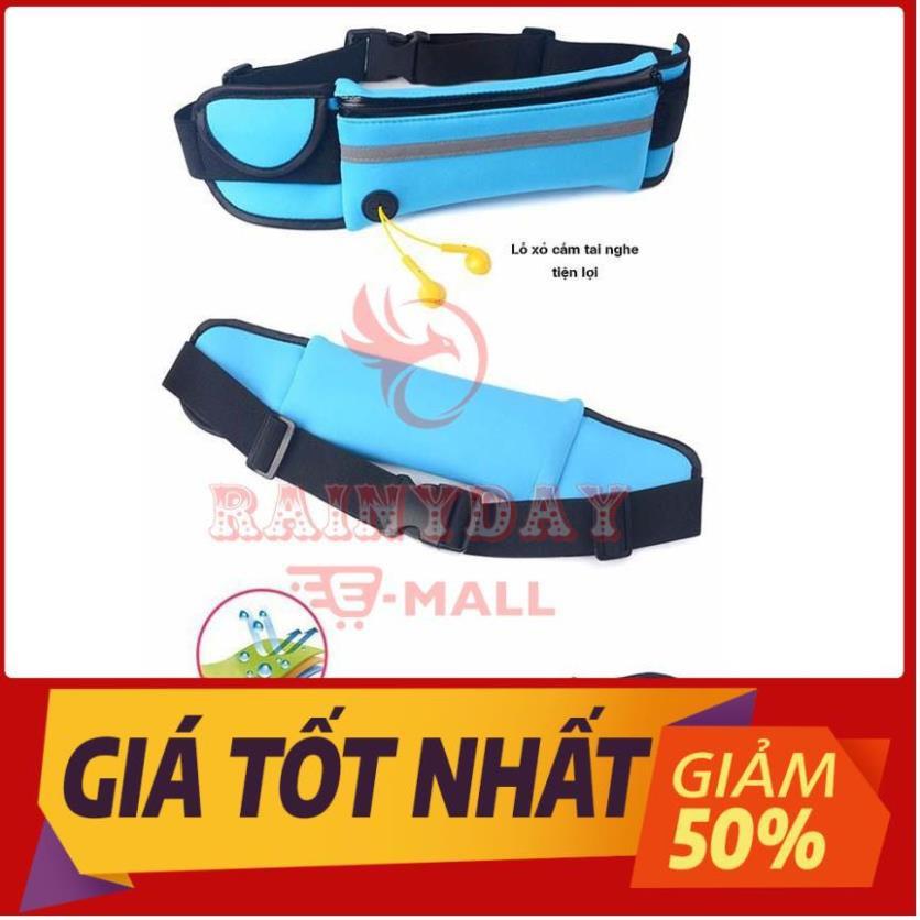 Túi đeo hông chạy bộ đai ngang bụng đựng đồ điện thoại bình nước cho nam nữ tập thể thao chống nước