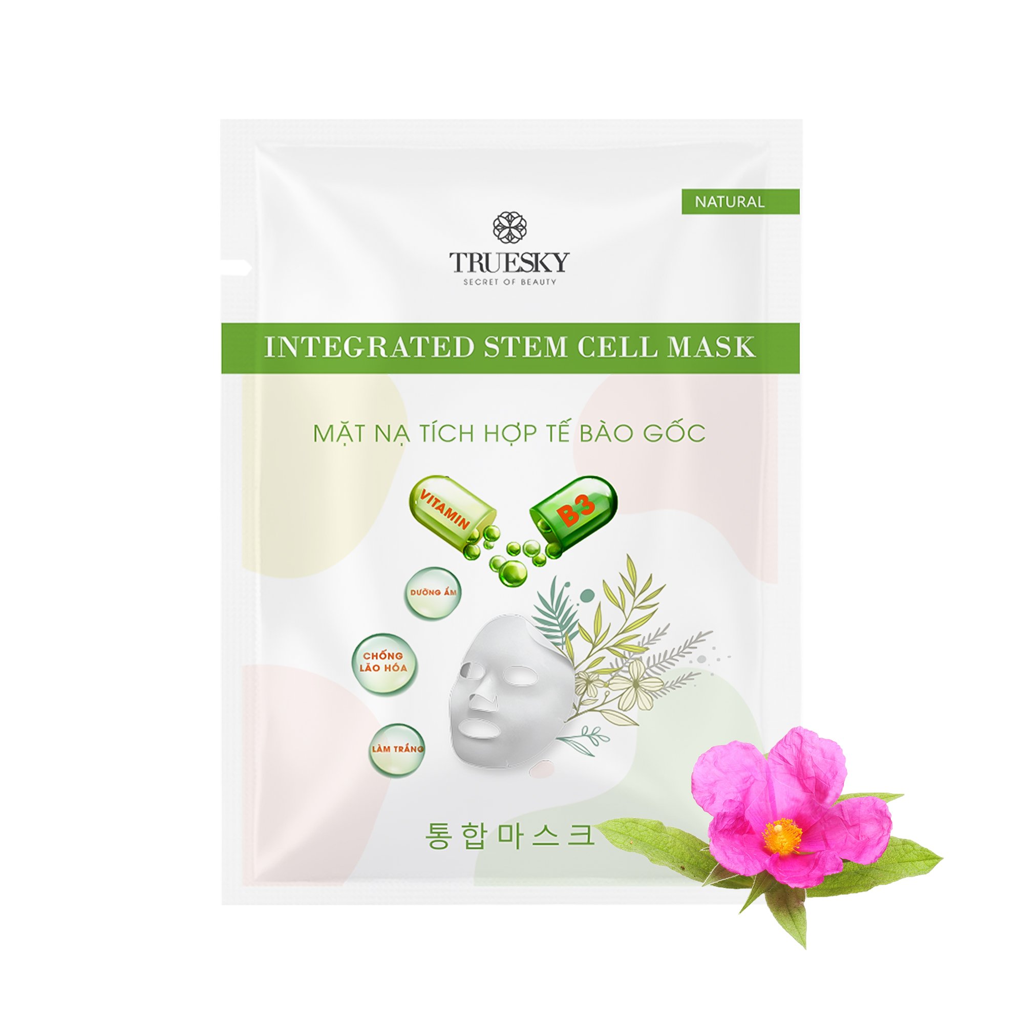 Mặt nạ dưỡng trắng da và ngăn ngừa lão hoá Truesky Integrated Mask chiết xuất hoa hồng đá 25g