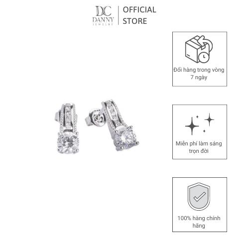 Bông Tai Nữ Bạc 925 Danny Jewelry Xi Bạch Kim Đính Đá CZ NI4GZ004