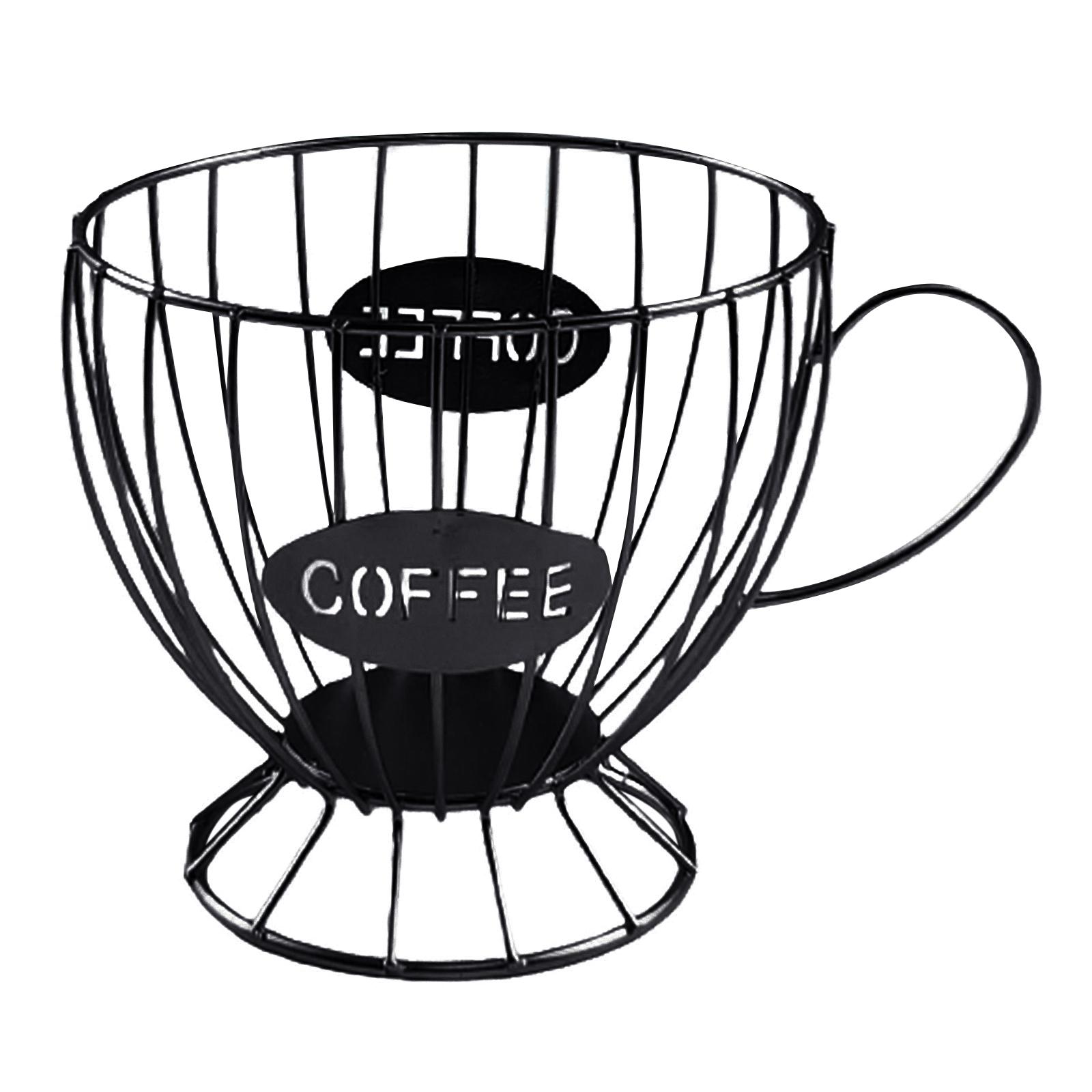2x Kitchen Basket Organizer with Holder for Large Capacity Coffee Capsules