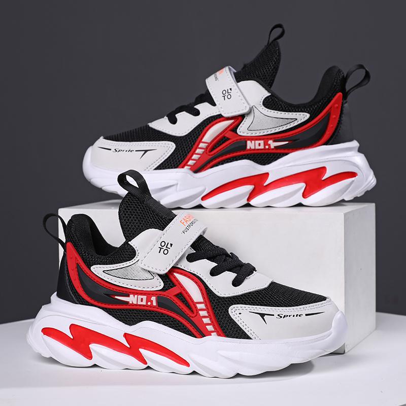 Giày thể thao trẻ em 2022 MỚI METABLE MESH Sneakers Sneakers Giày chạy bộ chạy nhẹ dành cho trẻ em Color: Black red 916 Shoe Size: 29