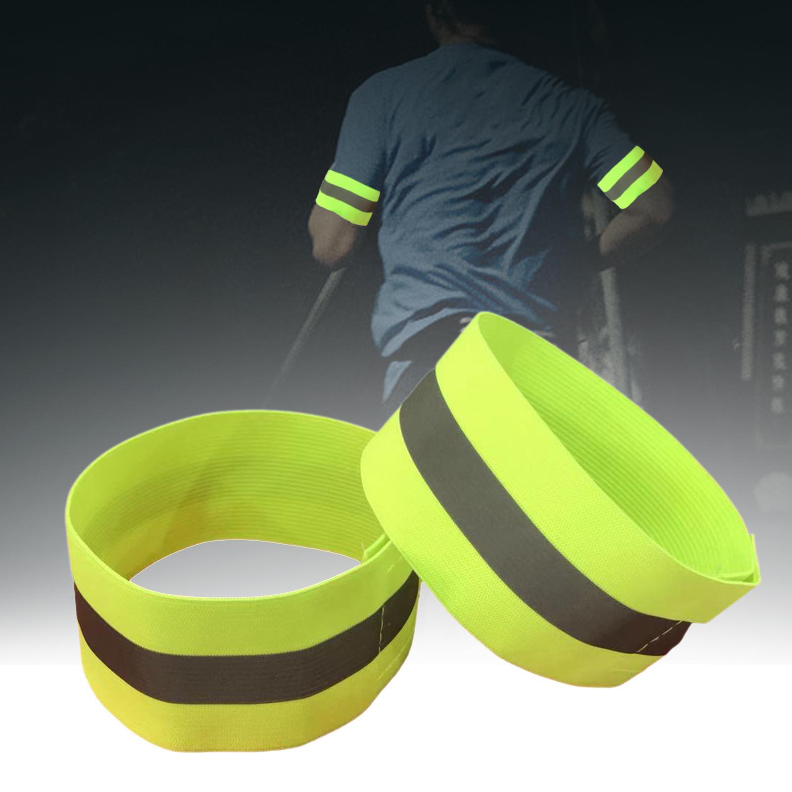 2x Reflective Armbands Adjustable Reflective Bands for Sports Adults