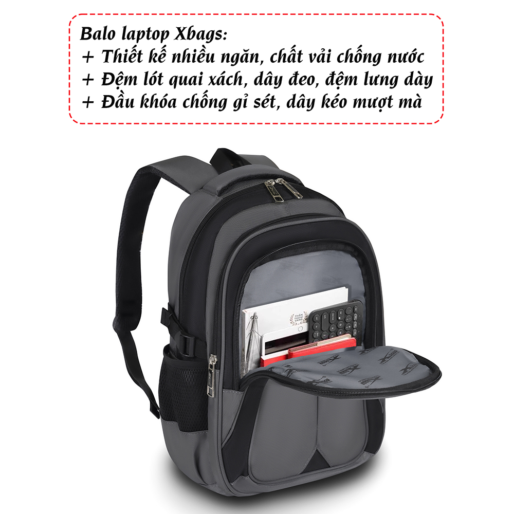 Balo đựng laptop nam, balo chống sốc laptop Xbags Xb 2004 balo laptop chính hãng