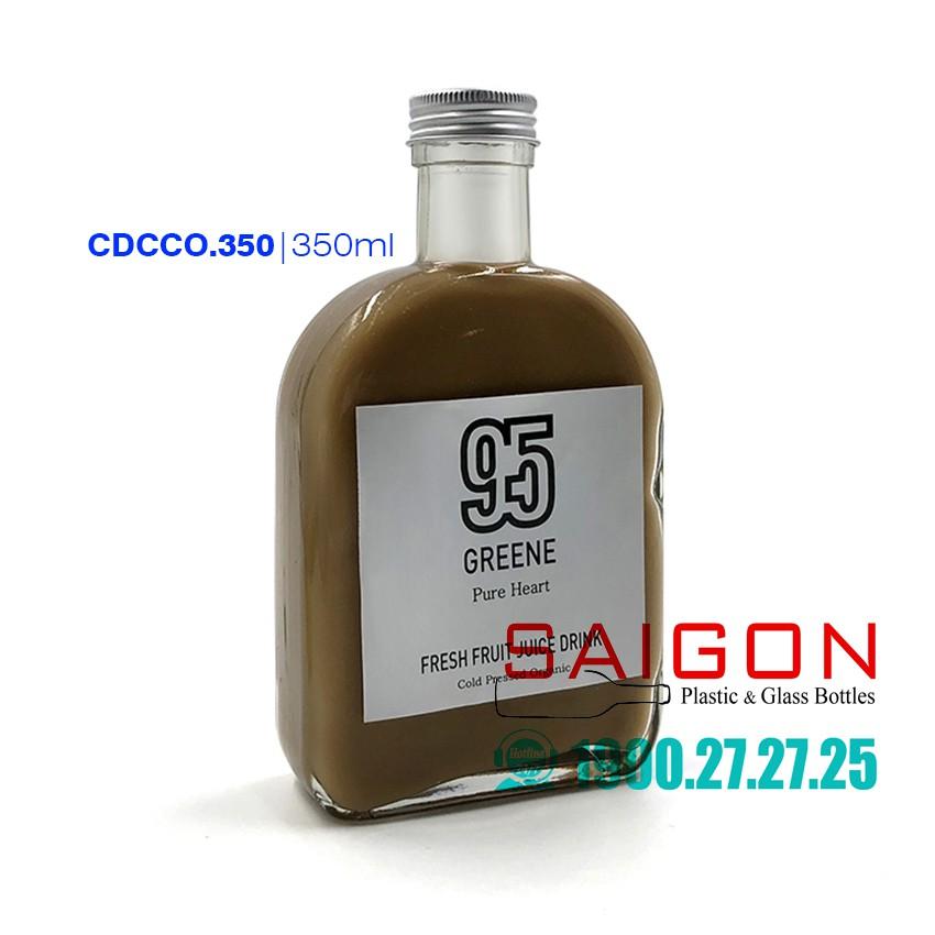 Chai Thủy Tinh Dẹp Cổ Cò Nắp Nhôm