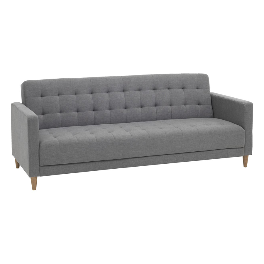 Sofa Giường Sagunto Vải Polyester Chân Gỗ Cao Su Plus JYSK (209 x 83 cm) - Xám