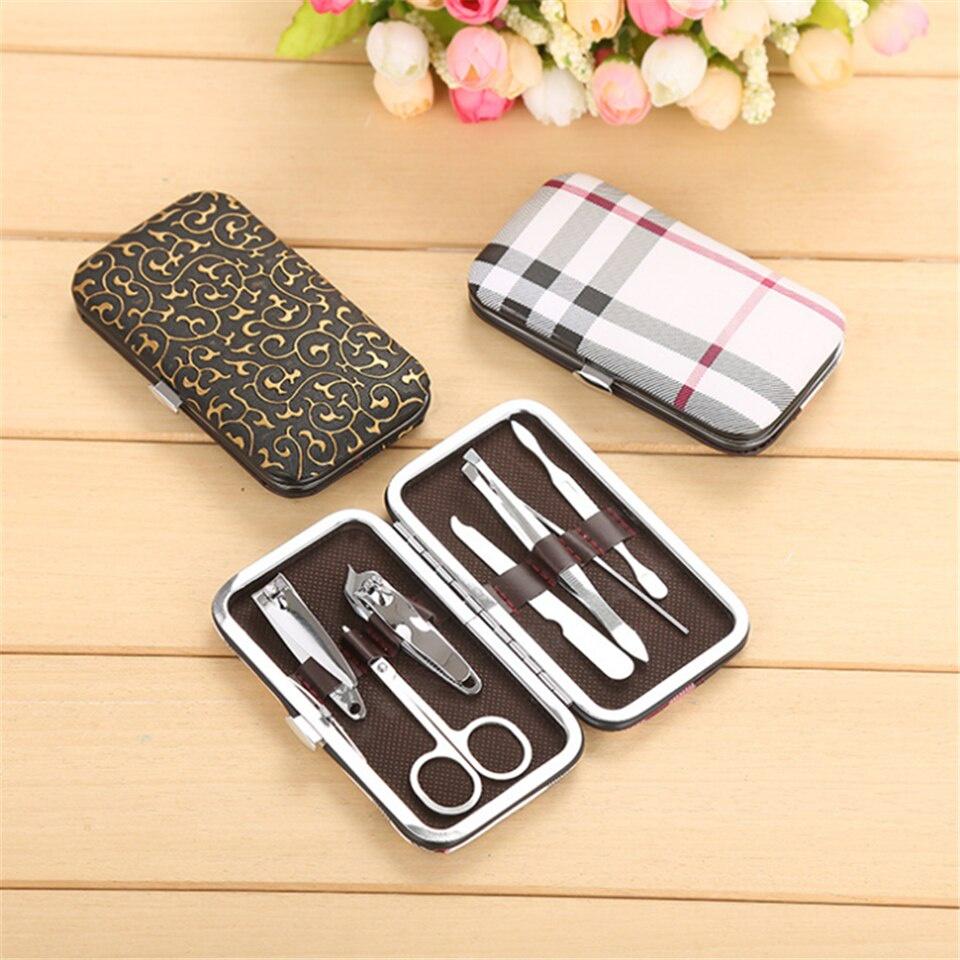7 cái/bộ Dụng cụ cắt móng tay bằng thép không gỉ, tông đơ, bộ lấy ráy tai, Bộ dụng cụ làm móng tay móng chân, bộ dụng cụ làm móng nghệ thuật.