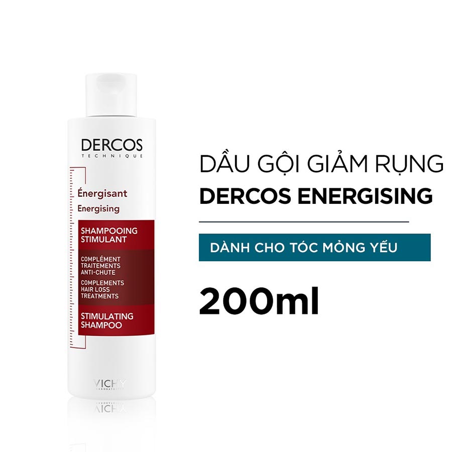 Dầu gội ngăn ngừa và giảm rụng tóc Vichy Dercos Energising Aminexil Stimulating Shampoo Hairloss 200ml