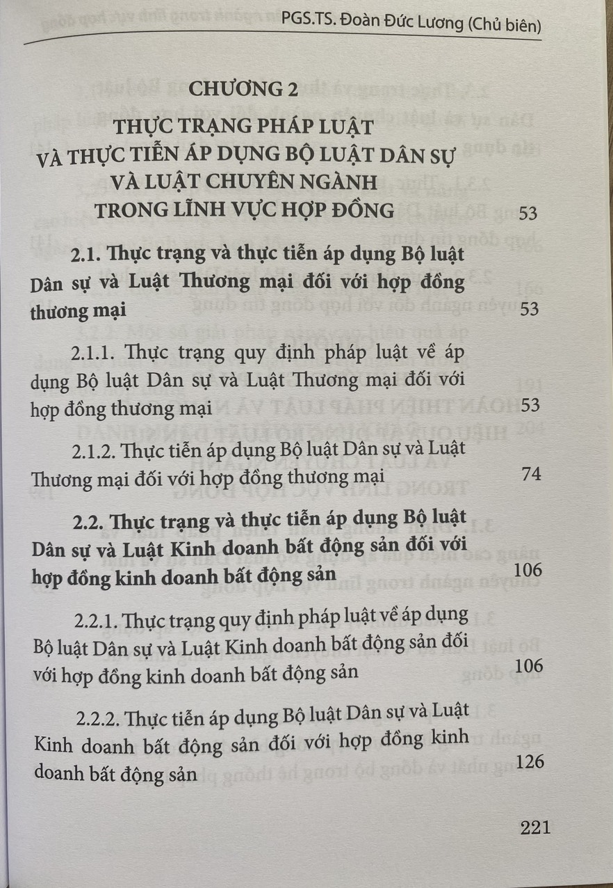 Áp Dụng Bộ Luật Dân Sự  Và  Luật Chuyên Ngành Trong Hợp Đồng  ( Sách Chuyên Khảo )