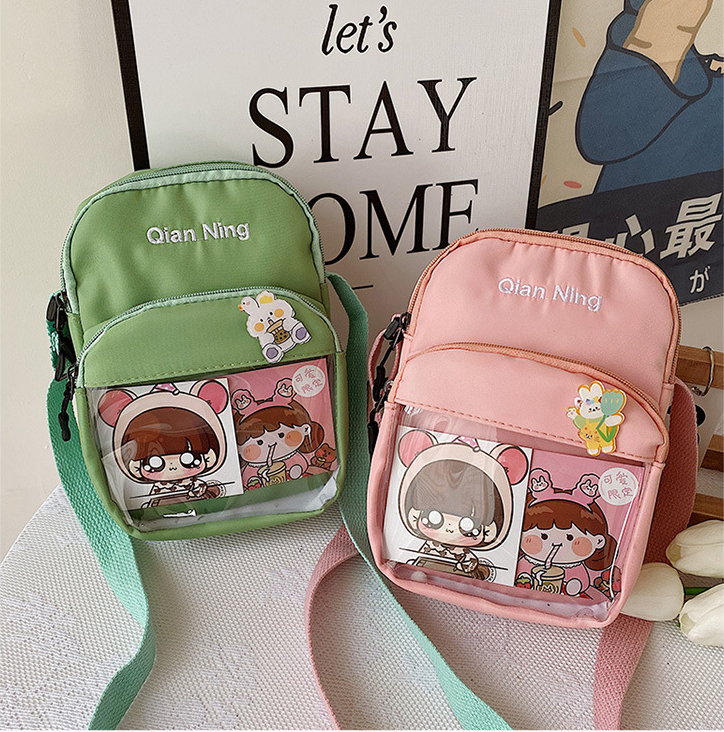 Túi chéo đeo vai nữ cute ngăn trong suốt đựng điện thoại đi chơi chụp ảnh xinh chống nước tiện lợi giá rẻ