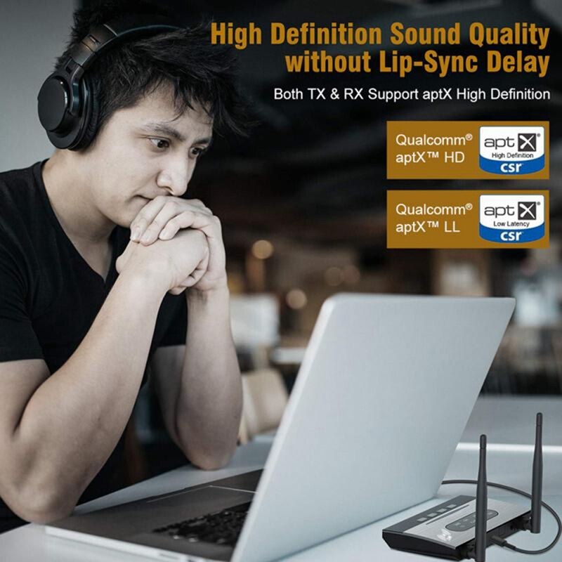 SOAIY Bộ Thu Phát Nhạc Bluetooth 5.0 Đa Chức Năng NFC, Hỗ trợ APTX HD / APTX LL / APTX SPDIF / AUX BT-B22 - Hàng Nhập Khẩu