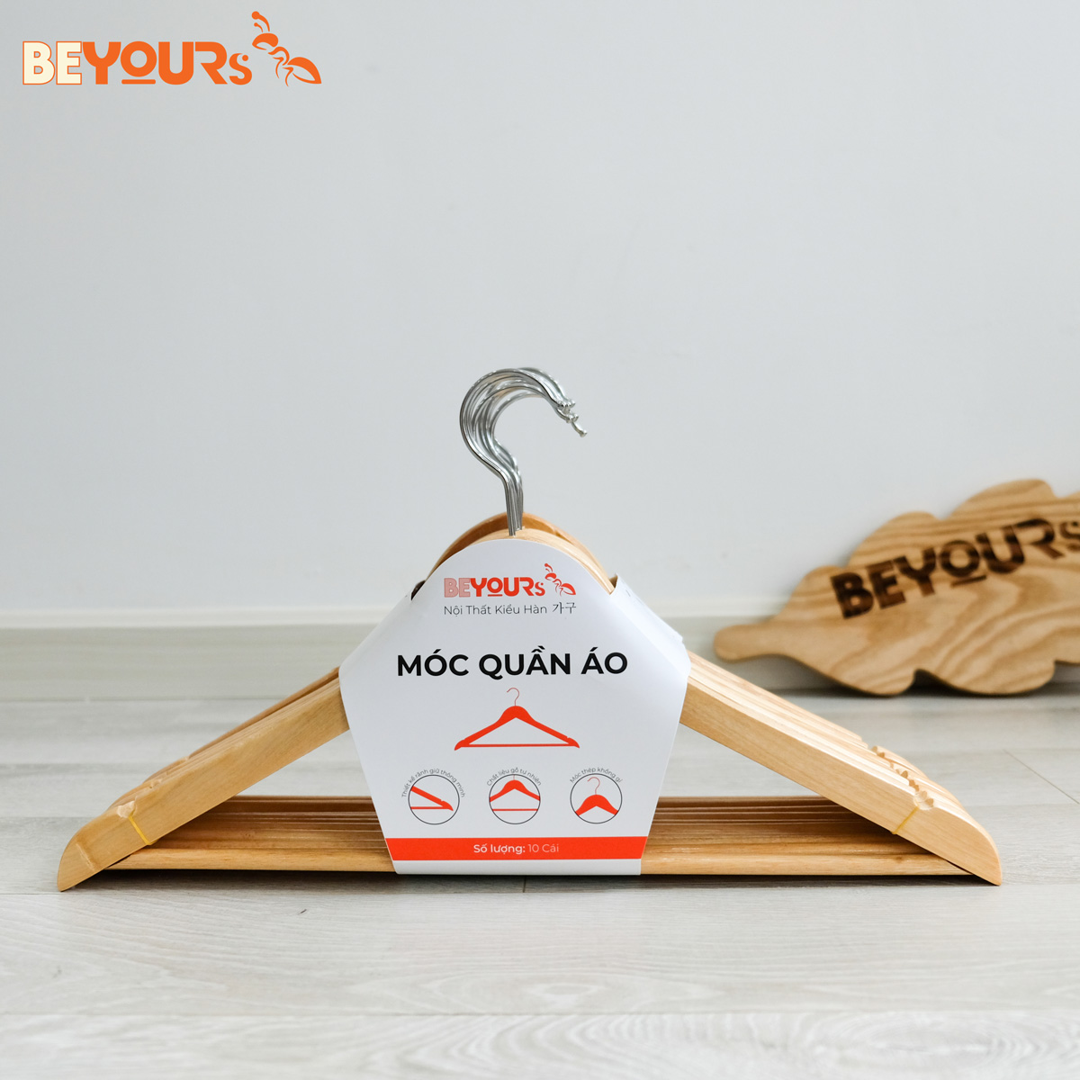 10 Móc Treo Quần Áo Đồ Gỗ BEYOURs - Móc Phơi Đồ - Nội Thất Phòng Ngủ