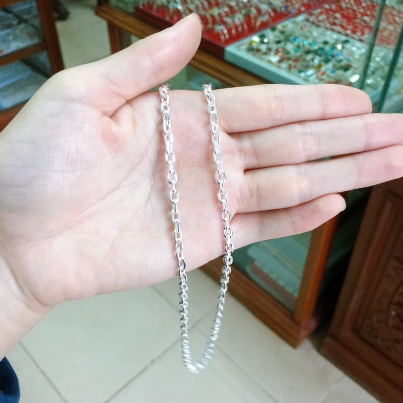 Dây chuyền bạc dạng xích dài 46-50 cm dành cho nam chuẩn bạc tiệm vàng có bảo hành