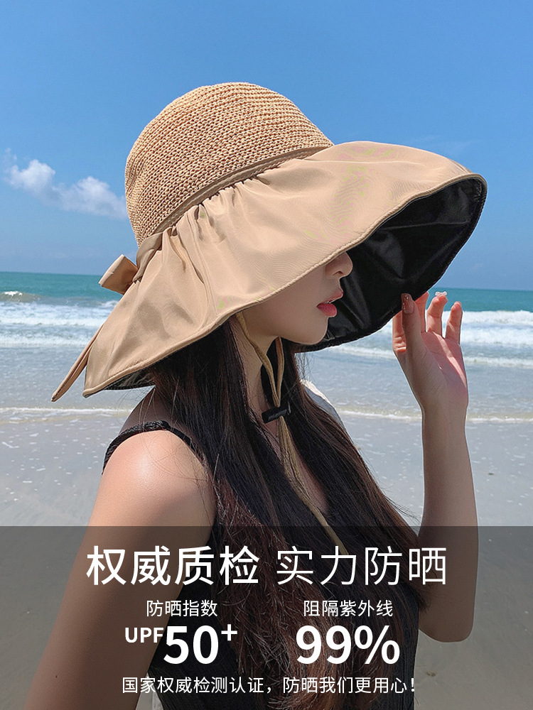 Mũ đi biển nón rộng vành chống nắng UV gấp gọn thoáng khi thời trang Hàn Quốc dona22100507