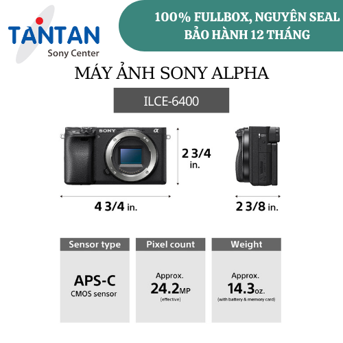 Máy Ảnh Sony Alpha 6400 - Cảm biến APS-C | Hàng Chính Hãng